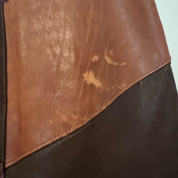 2/$13 EUC leather short skirt/sheep skin - Picture 2 of 4